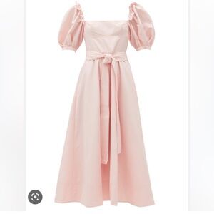 Self Portrait Pink Taffeta Puff Sleeve Dress